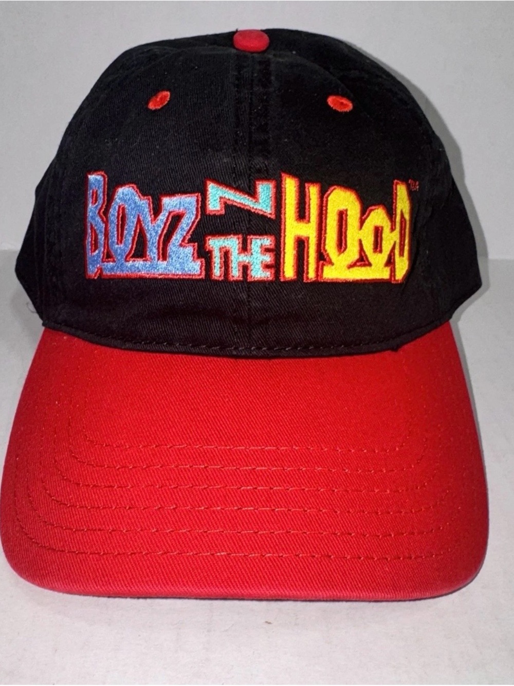 Boyz N The Hood Hat Cap Black Red Embroidered Logo Mad Engine Adjustable OSFM
